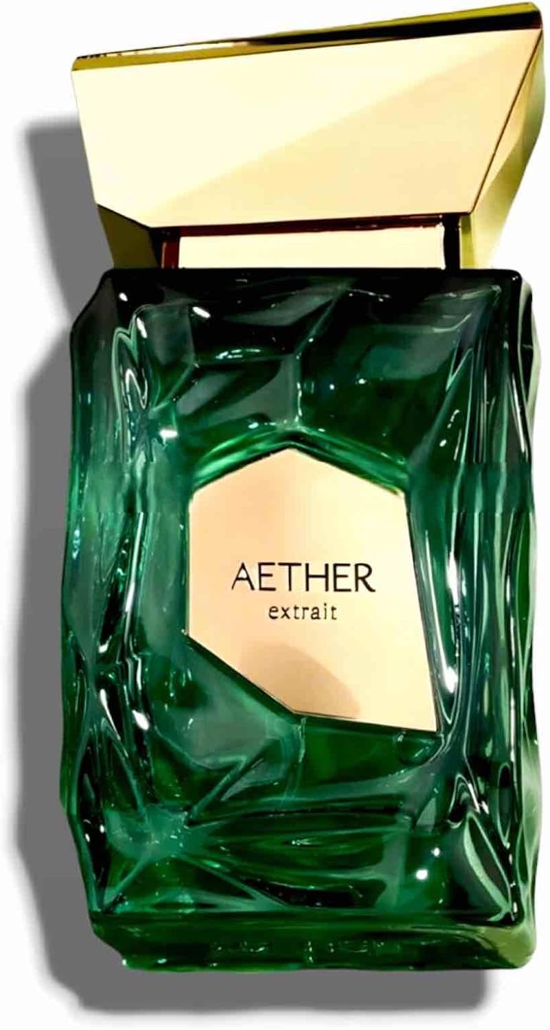 AETHER Extrait French Avenue, Eau de Parfum, 100ml, Flacon en Verre Vert Géométrique, extrait de parfum.