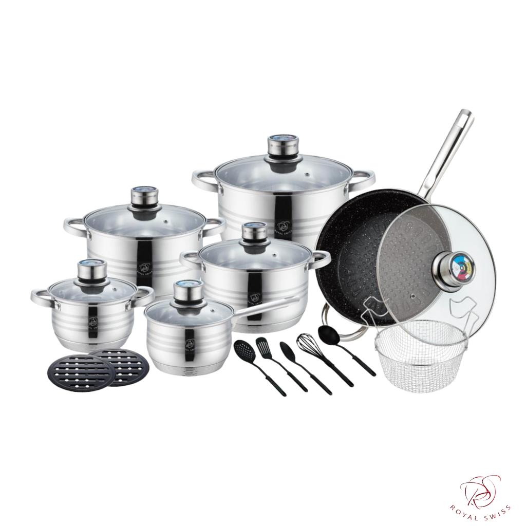 Batterie de cuisine inox 20 pièces - KM FACTORY