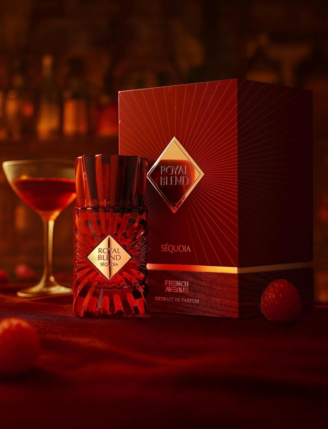 French Avenue Royal Blend Sequoia, Extrait de Parfum, Coffret Luxe Rouge 100ml