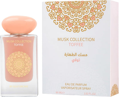 Gulf Orchid Musk Tahara Toffee - Eau de parfum 60 ml | Parfum musqué gourmand unisexe | Parfum doux longue durée avec chocolat caramel lait et vanille | Pour homme et femme