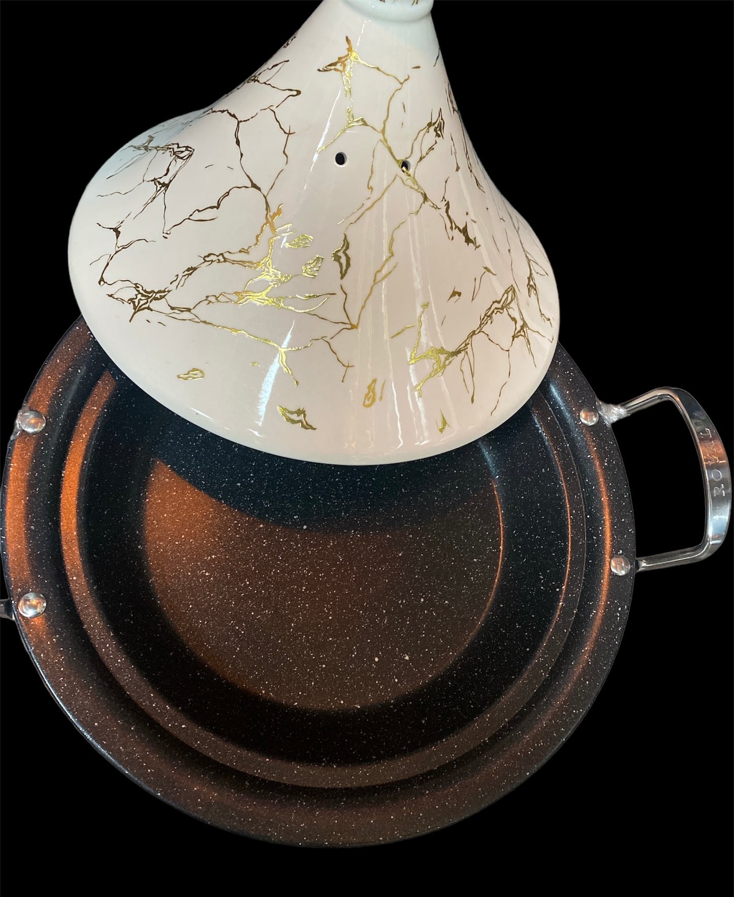 Tajine effet marbre compatible tout feux (2 tailles)