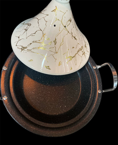 Tajine effet marbre compatible tout feux (2 tailles)